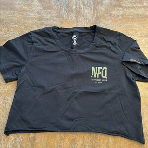 Black NFQ Graphic Crop Top